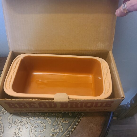 Bread Brique Terra Cotta Bread Baking Dish Cuisine Concepts Vintage, New In Box - Picture 3 of 7